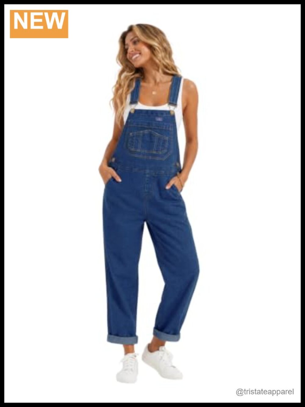HISEA Women's Denim Bib Overalls Loose Fit Stretch Jean Jumpsuit